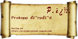 Prokopp Árpád névjegykártya