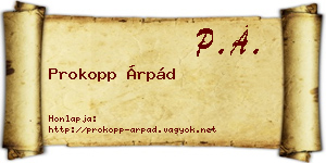 Prokopp Árpád névjegykártya