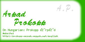 arpad prokopp business card